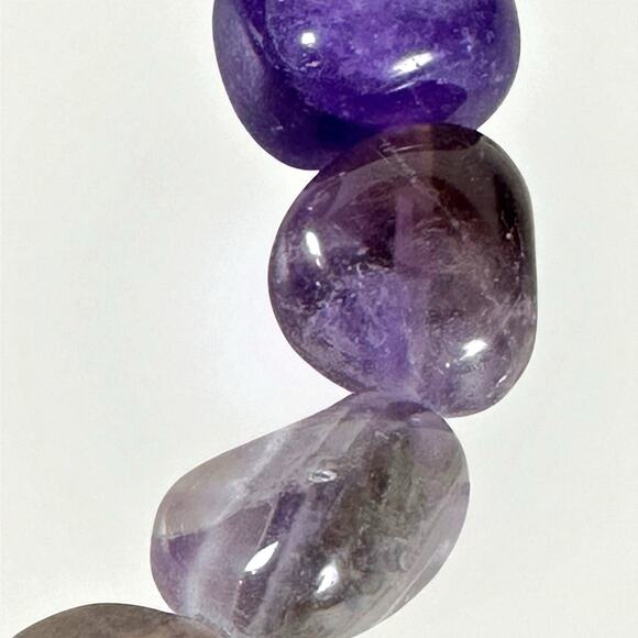 Free People Ariana Ost Crystal Stone Chunky Bracelet Amethyst Purple Bohemian - Picture 10 of 11